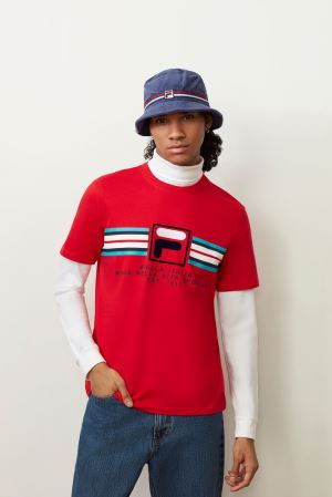 FILA Mercedes Tee Shirts Red,Mens Clothing | CA.TBODRN614